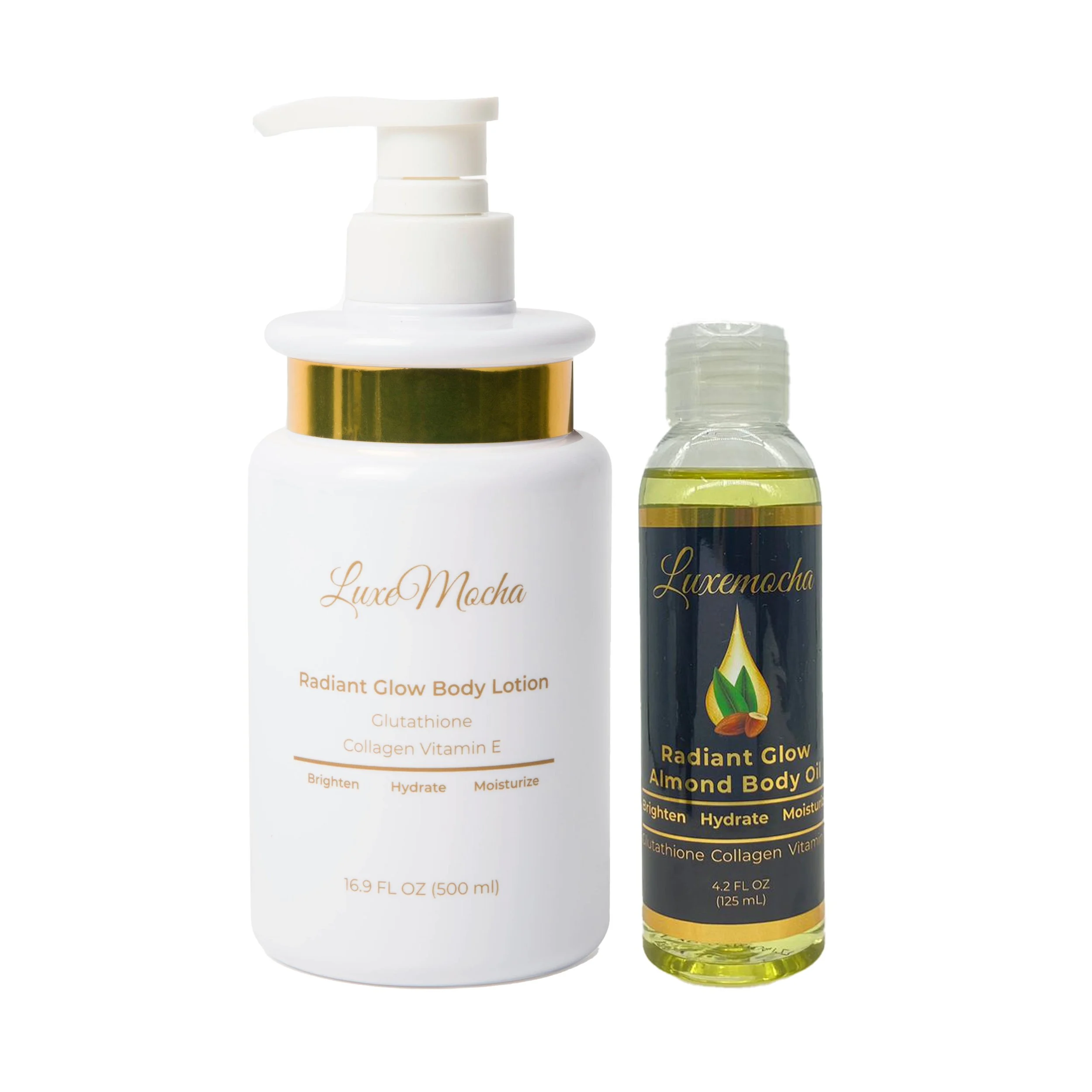 Skin brightening body lotion and almond body oil set — LuxeMocha